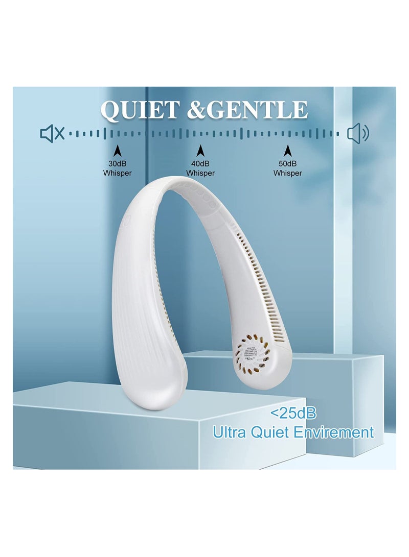 Portable Neck Fan Hands Free Bladeless Wearable Personal Fan, Leafless, Rechargeable, Headphone Design with 3 Speeds - Image 3