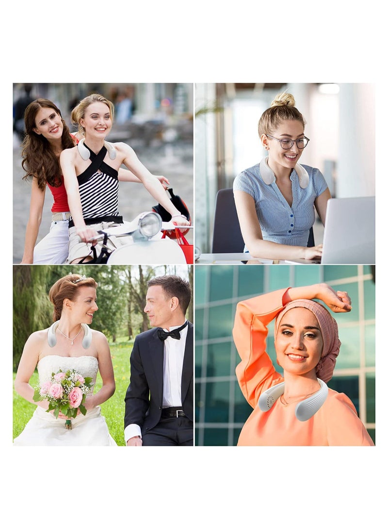 Portable Neck Fan Hands Free Bladeless Wearable Personal Fan, Leafless, Rechargeable, Headphone Design with 3 Speeds - Image 4