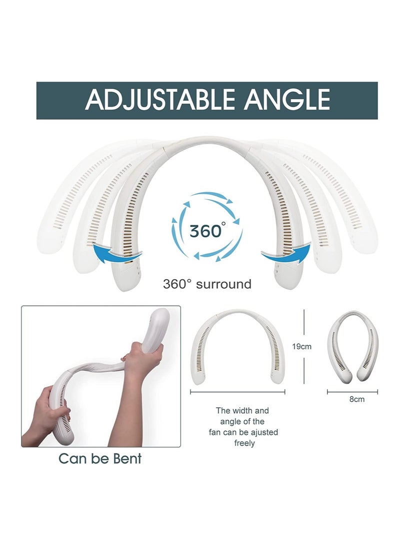 Portable Neck Fan Hands Free Bladeless Wearable Personal Fan, Leafless, Rechargeable, Headphone Design with 3 Speeds - Image 2