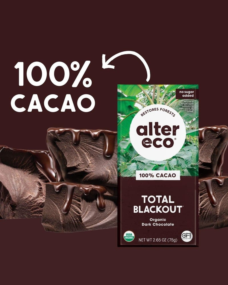 alter eco ألتر إيكو بار الشوكولاتة الداكنة العضوية الكاملة - 100% كاكاو، تجارة عادلة، غير معدلة وراثيًا، خالية من الغلوتين (12 عبوة) - Image 3