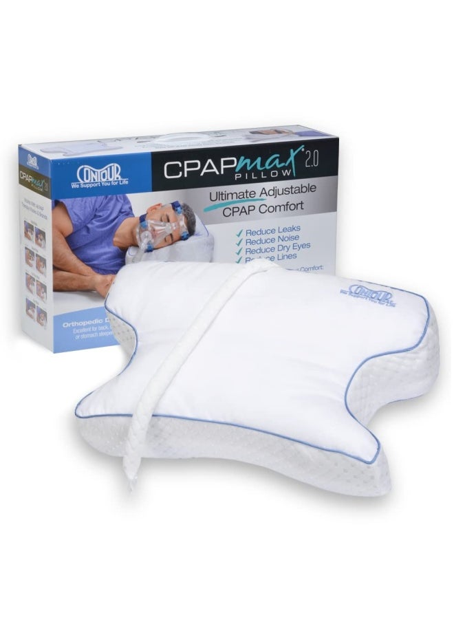 Contour Cpapmax 2 In 1 Cooling Plush Cpap Comfort Pillow Reduce Air Leaks Hose Tangles Mask Discomfort And Adjust Thickness For Side Stomach Back Sleepers All Masks Works 1St Night  - Image 1
