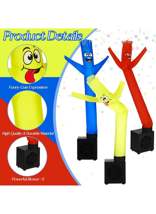 Poen بون 3 قطع رجل أنبوب قابل للنفخ صغير هدية مضحكة مزحة عيد ميلاد رجل قابل للاهتزاز مع منفاخ راقص صغير مكتبي هدية للنساء زينة حفلة (ابتسامة) - Image 3