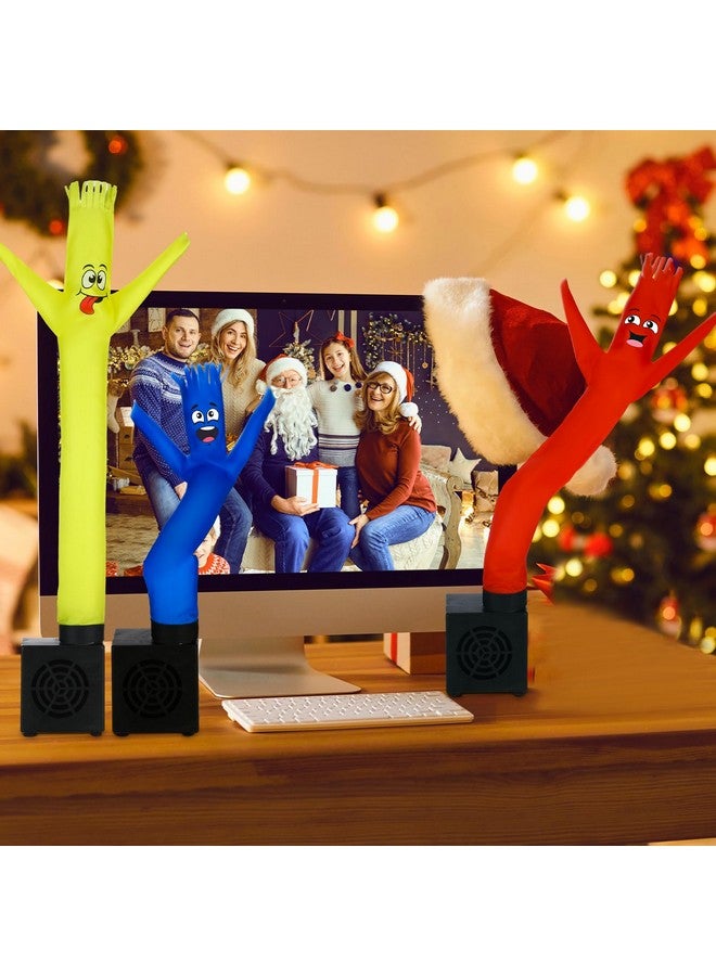 Poen بون 3 قطع رجل أنبوب قابل للنفخ صغير هدية مضحكة مزحة عيد ميلاد رجل قابل للاهتزاز مع منفاخ راقص صغير مكتبي هدية للنساء زينة حفلة (ابتسامة) - Image 5