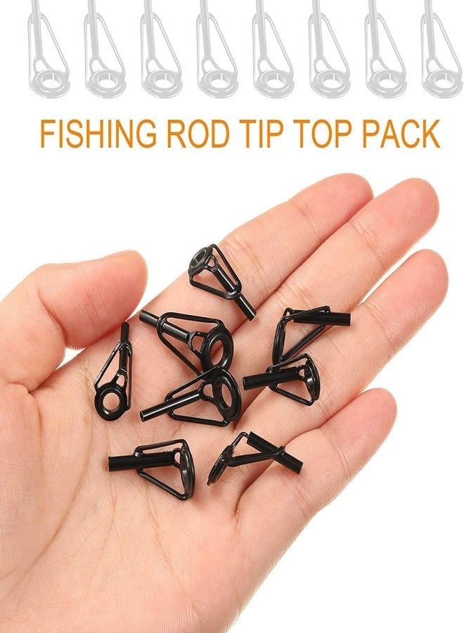 ZUIHUI Rod Tip Repair Kit Fishing Rod Tips Replacement Kit Stainless Steel Ceramic Guides Ring, Black Wear Resistant Guide Replacement Small Kit (8 Pcs) - Image 4