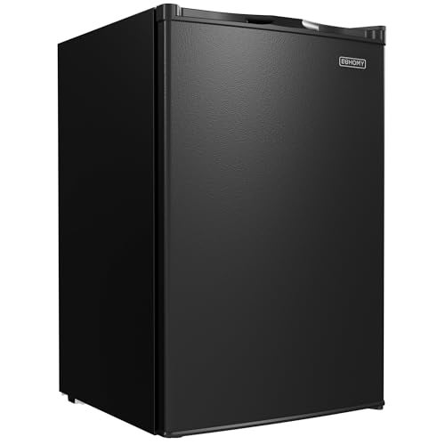 EUHOMY Upright freezer, 3.0Cubic Feet, Single Door Compact Mini Freezer with Reversible Door,Small freezer for Home/Dorms/Apartment/Office, Black - Image 1