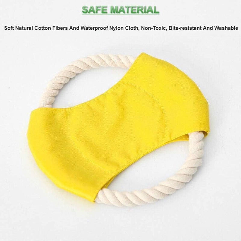 Pups&Pets Durable Outdoor Dog Toy Flying Frisbees - Natural Cotton Rope and Waterproof Oxford Fabric - Designed in Mind to Ensure It Lasts Long Despite Regular Chewing- Color May Vary (Single Pack) - Image 4