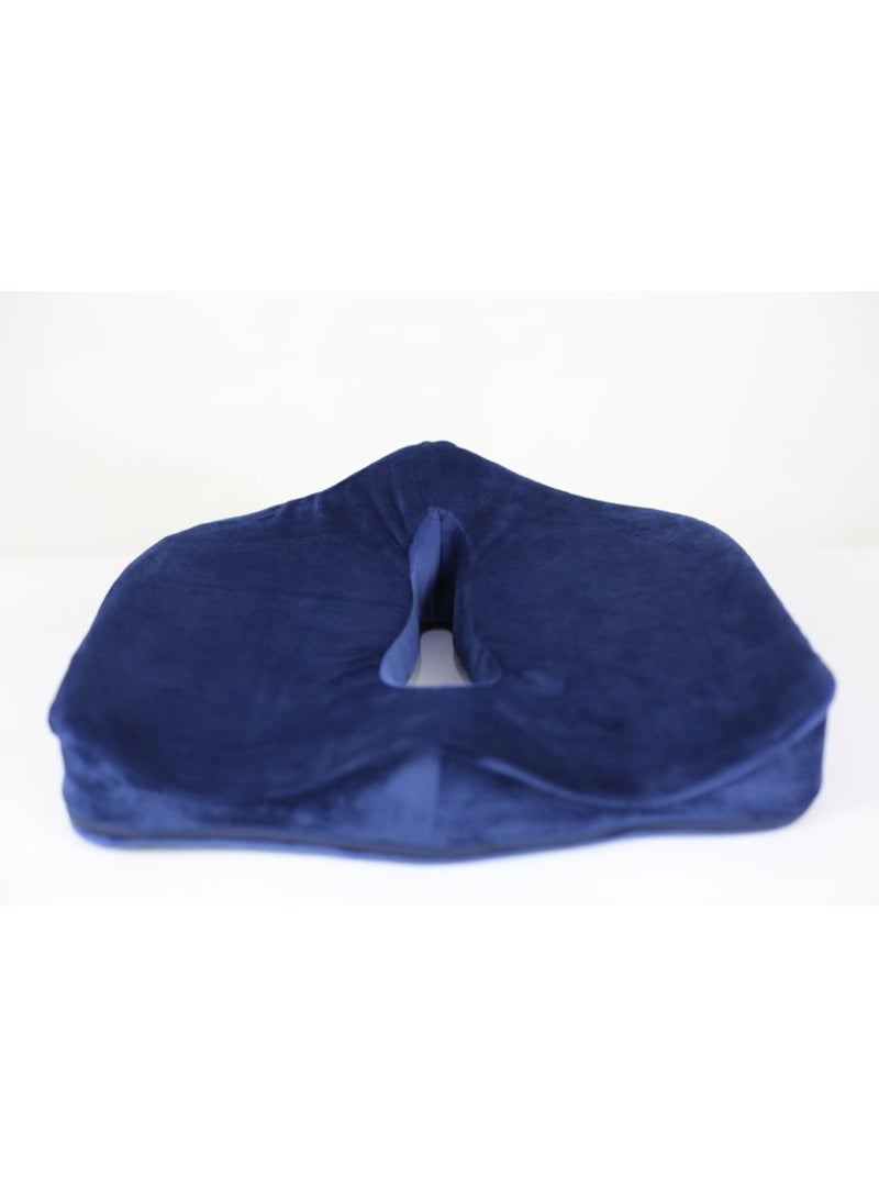 Max Comfort Coccyx seat cushion for the prevention of back and coccyx pain - memory foam, navy blue  - Image 1