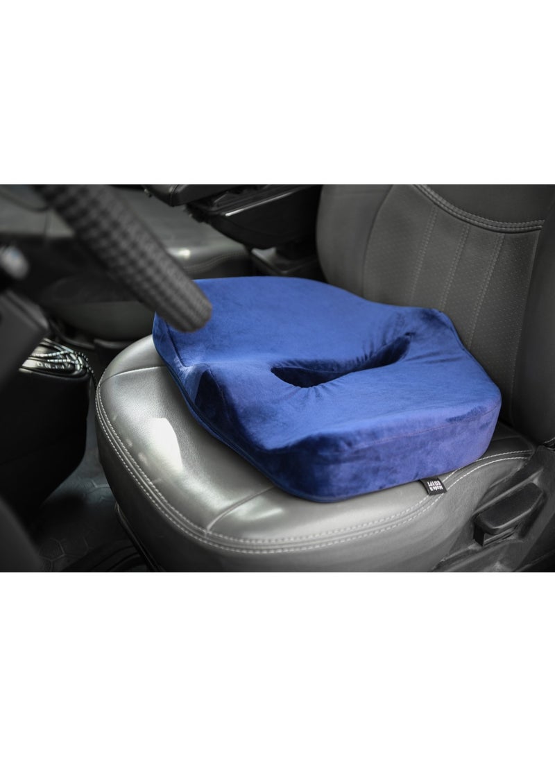 Max Comfort Coccyx seat cushion for the prevention of back and coccyx pain - memory foam, navy blue  - Image 3