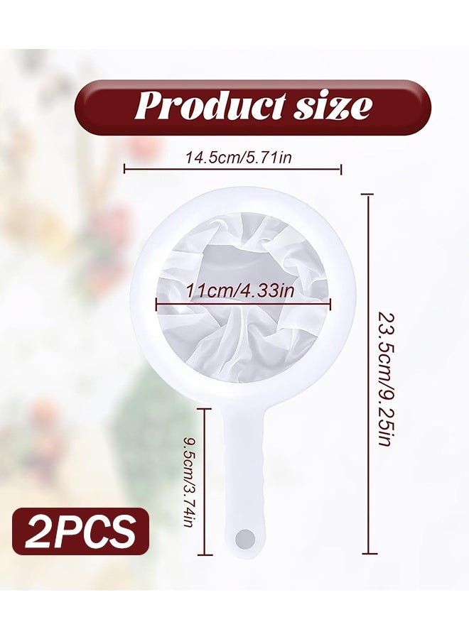 2 Pieces Ultra Fine Mesh Strainer Nylon Food Juice Strainer Yogurt Mesh Sieve Plastic Mesh Colander with Handle Mini Brine Shrimp Separation Net for Kitchen(120/200 Mesh) - Image 2