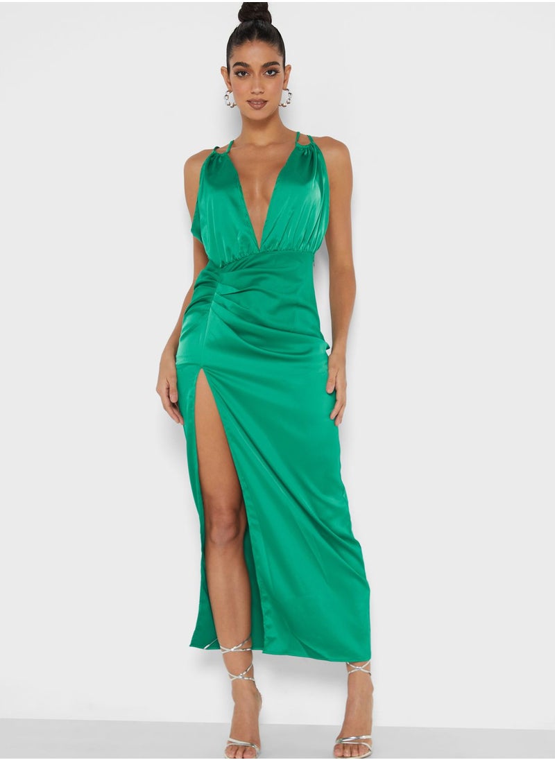 Miss Pap Strappy Sweetheart Neck Ruched Detail Dress  - Image 1