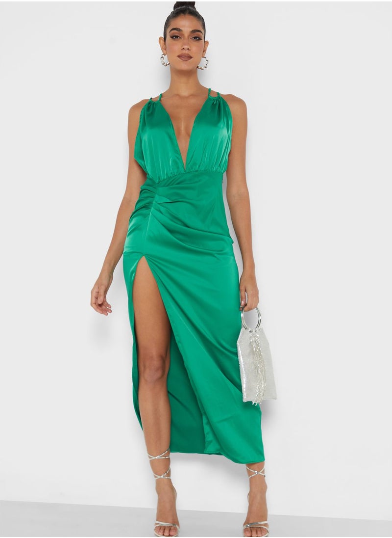 Miss Pap Strappy Sweetheart Neck Ruched Detail Dress  - Image 4