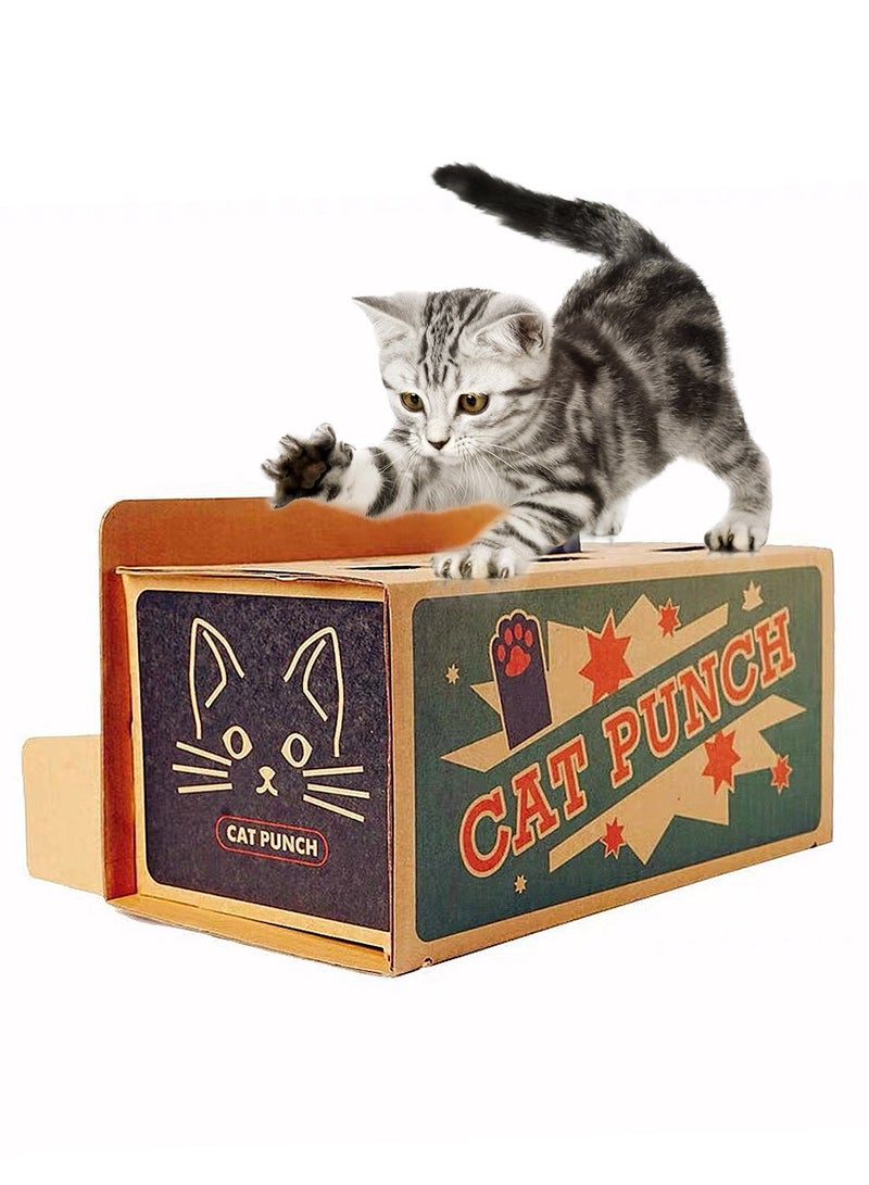 Kidle Cat Interactive Toy Cat Whack A Mole Toy with Cat Scratching Pad Cat Cardboard Box to Relieve Boredom - Image 1