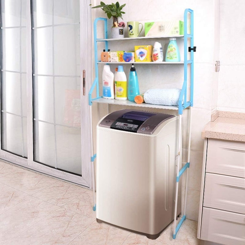 Stylish and Practical 3-Tier Storage Rack - Bathroom Organizer and Cabinet - Perfect for Placing Over Washing Machine or Toilet - Rustproof - Space Saving Design - FASHION.HOME