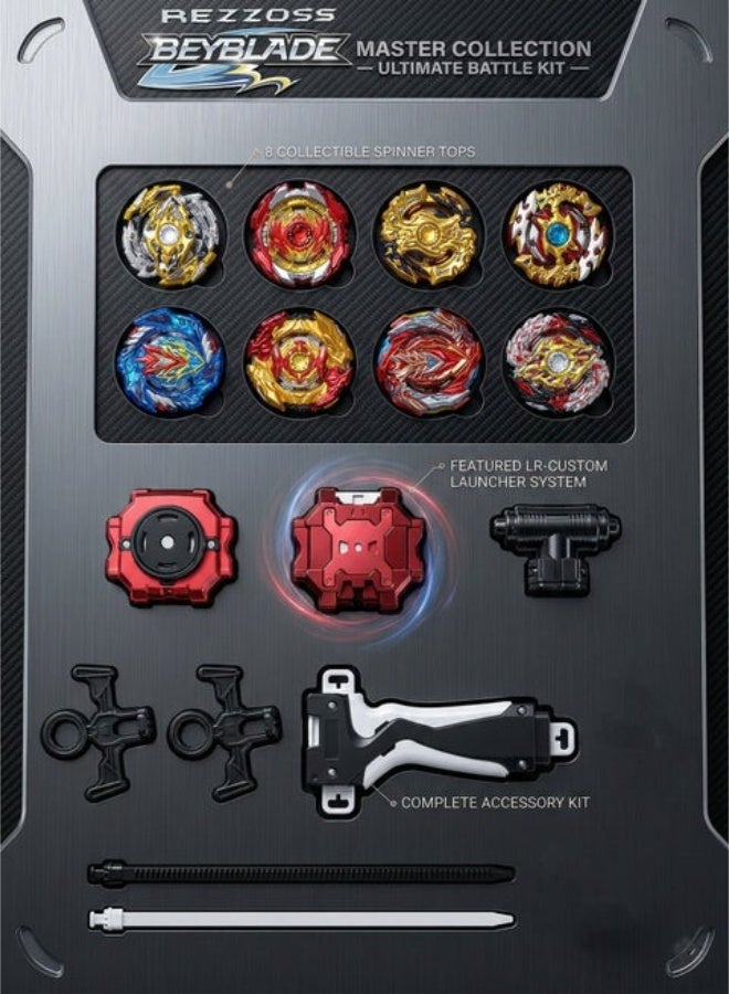BeyBlade Battling Top Burst Beyblade Master Game Set (Original Japan)– S8 Model 8 Metal Fusion Spinning Tops with Launcher Grip & Storage Box Turbo Set | Beyblade Style Stadium Battle Toys Kit | Best Birthday, , Christmas & Exam Passing Gift for Boys Age 6+ - Image 2