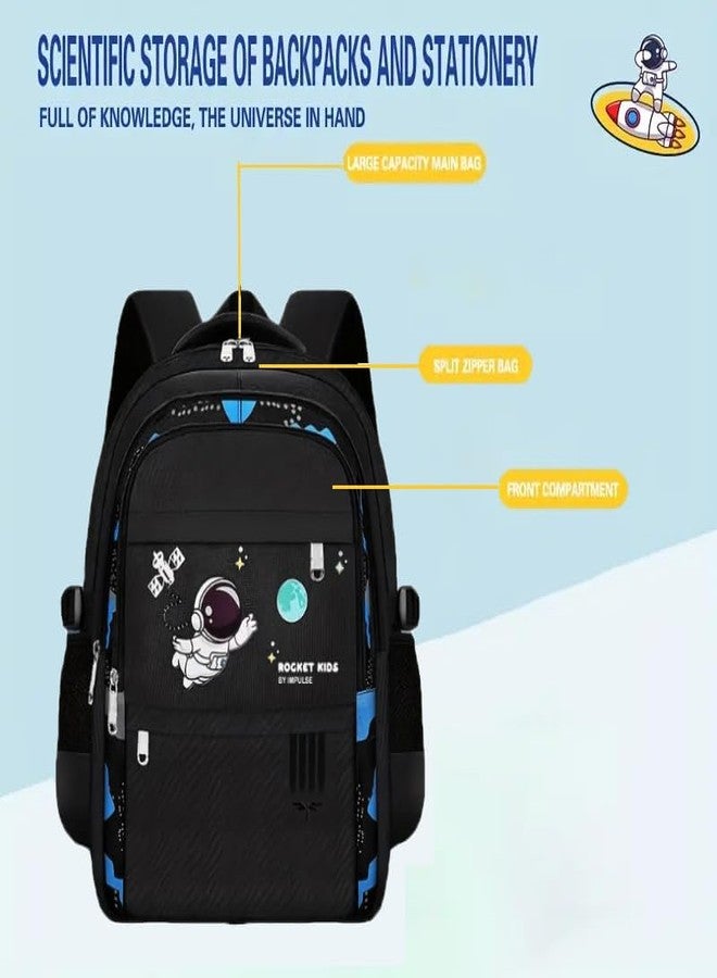 إمبلس حقيبة ظهر أنيقة وعصرية مقاومة للماء مطبوعة، سعة 27 لتر، من إمبلس أسترونوت، مناسبة للجنسين، حقيبة ظهر للسفر إلى الجامعة بخمسة أقسام، حقيبة مدرسية للبنين والبنات - Image 3