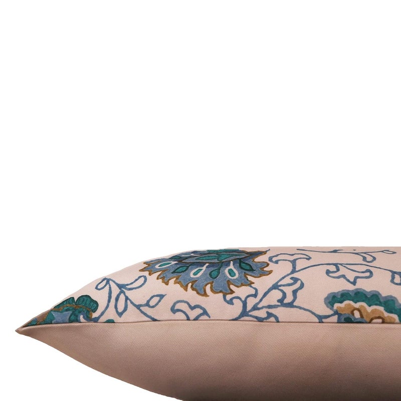 ZEBA World Rectangular Cushion Cover - Decorative | Sofa, Bedroom, Couch | Polyester Printed Floral - Turqouise Blue - 12x22 inch (30x55 cms) (Pack of 1) - Image 3