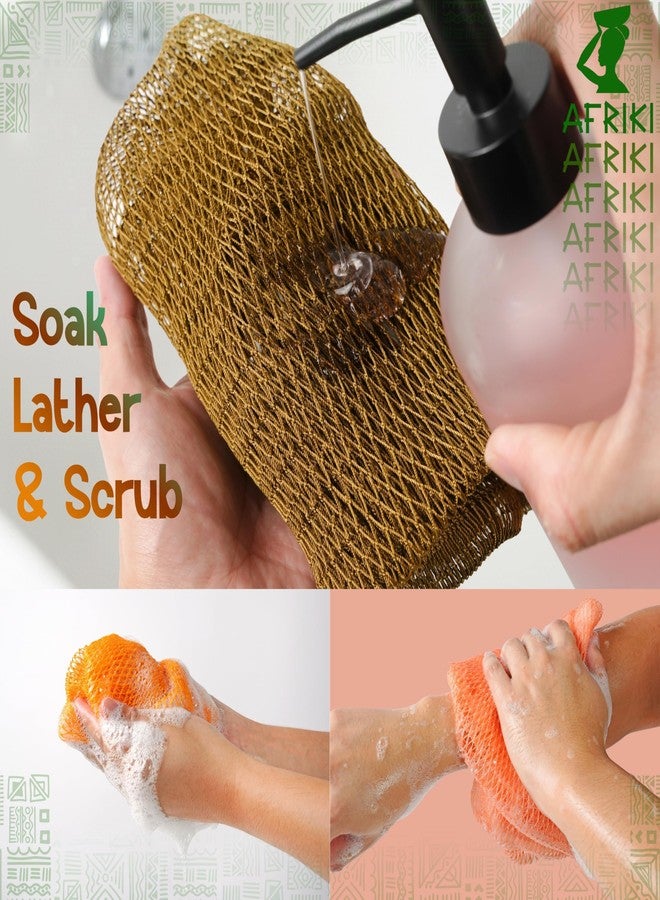 AFRIKI African Net Sponge, Authentic African Exfoliating Sponge, Black Owned, Back Scrubber, 45 inch Long, for Normal to Sensitive Skin, for Daily use, Earth Collection - Image 5