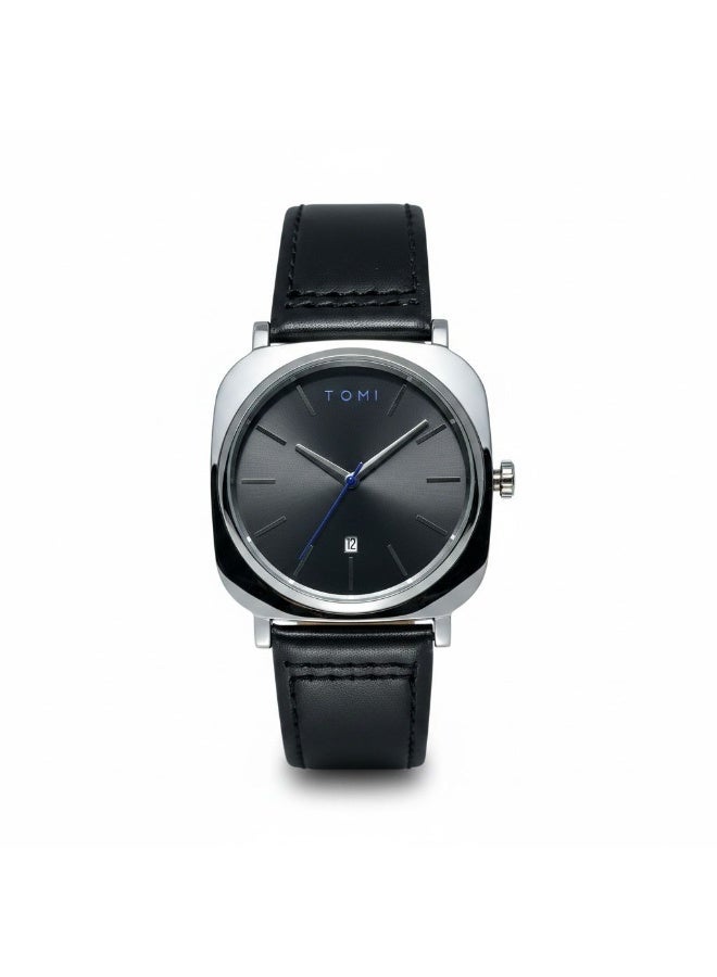 TOMI Urban Edge T085 Men’s Watch Gift Set with Sunglasses – Quartz Wrist Watch, Black Leather Strap, Minimalist Luxury Combo for Men - Image 2