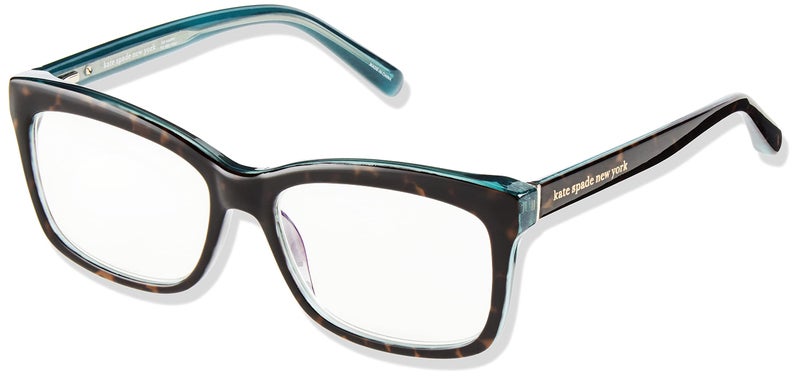 Kate Spade New York Women's Kate Spade Female Optical Style Dollie Rectangular Reading Glasses, Havana Blue/Demo Lens, 53mm, 15mm + 1.5 - Image 5