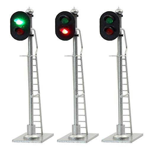 Evemodel JTD873GR 3PCS Model Railroad Train Signals 2Lights Block Signal HO Scale 12V GreenRed Traffic Lights for Train Layout New - Image 1