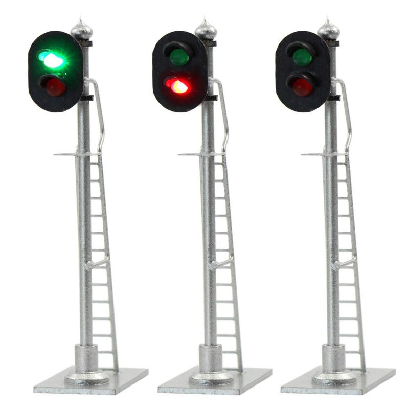 Evemodel JTD873GR 3PCS Model Railroad Train Signals 2Lights Block Signal HO Scale 12V GreenRed Traffic Lights for Train Layout New - Image 4