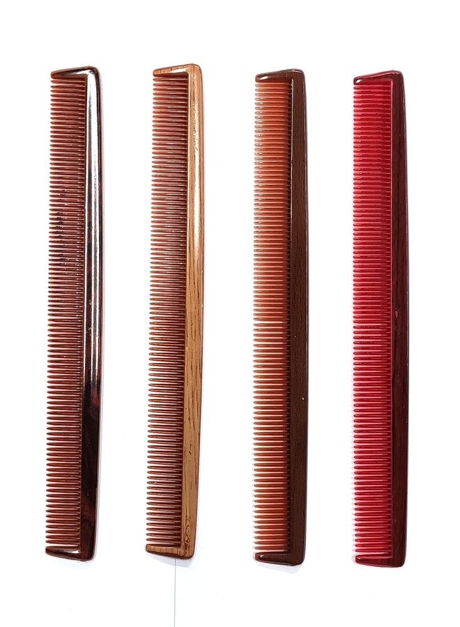 Maple Detangling Printed Dressing Hair Comb for Men,Combo Wooden finish (Multicolour), Pack of 4 - Image 1