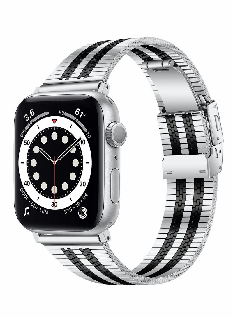 Excefore سوار معدني متوافق مع ساعات Apple Watch Series 8/7/6/5/4/SE مقاس 42 مم 44 مم 45 مم  - Image 1