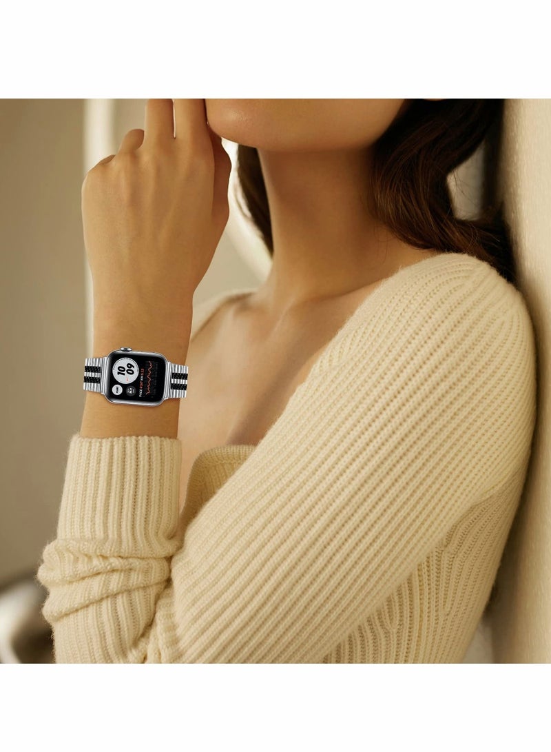 Excefore سوار معدني متوافق مع ساعات Apple Watch Series 8/7/6/5/4/SE مقاس 42 مم 44 مم 45 مم  - Image 5
