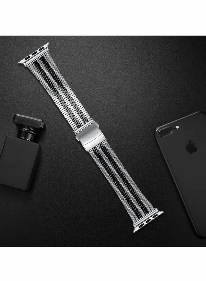 Excefore سوار معدني متوافق مع ساعات Apple Watch Series 8/7/6/5/4/SE مقاس 42 مم 44 مم 45 مم  - Image 2