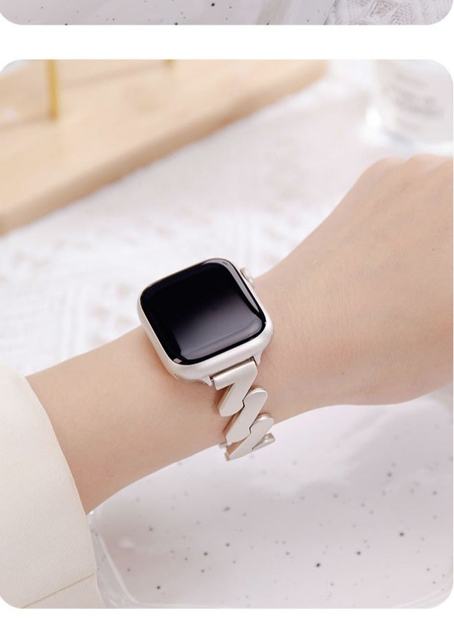 Starlight, metal wavy pattern, watch band,Iwatch band, Apple Watch band, 38mm40mm41mm42mm, compatible with all series of S10 S9 S8 SE  - Image 4