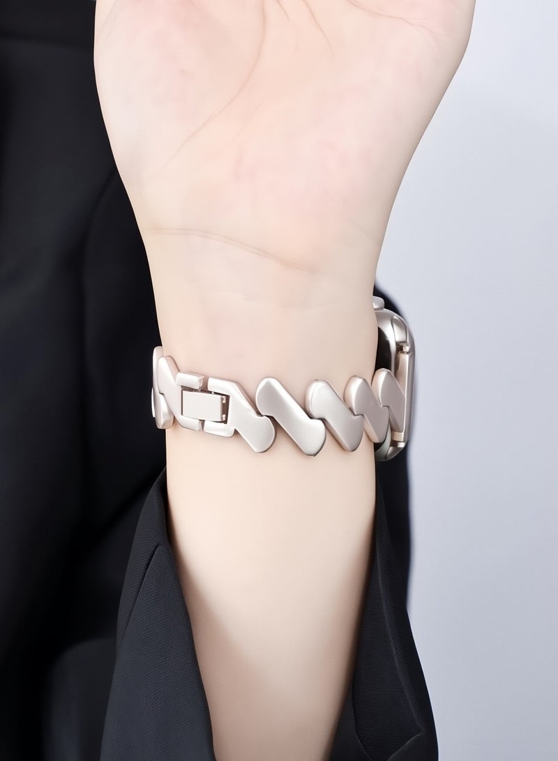Starlight, metal wavy pattern, watch band,Iwatch band, Apple Watch band, 38mm40mm41mm42mm, compatible with all series of S10 S9 S8 SE  - Image 3