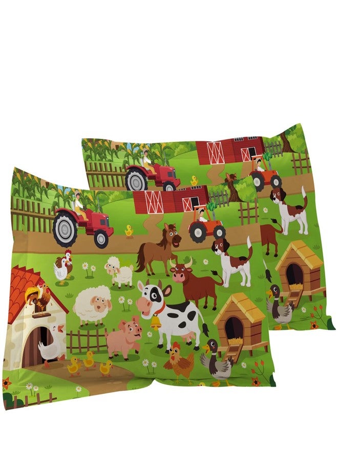 Yasida Farm Animal Cow Twin Size Fitted Sheets for Twin Sheets Set Girls and Boys Bedding Sets Harvest Sheets Goats Chickens Farm Animals Bedding Sheet Soft Microfiber(1*Sheet+1*Pillowcase) - Image 3