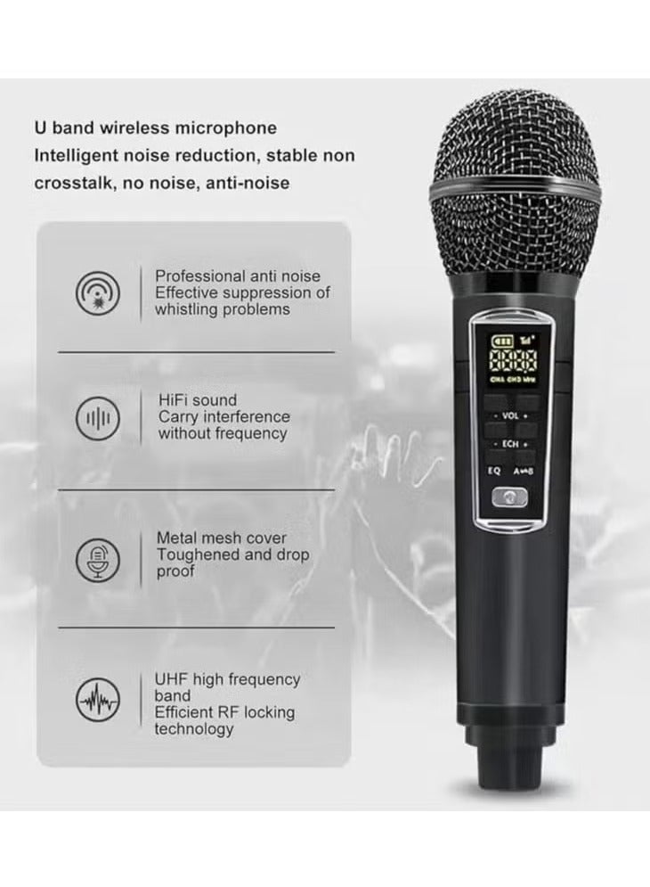 Smartbarry Karaoke Bluetooth Speaker with 2 Microphones, Suitcase Design SW01 – Portable, Wireless, High-Quality Sound, LED Lights, Perfect for Parties & Singing, Rechargeable, Built-In Subwoofer - Image 4
