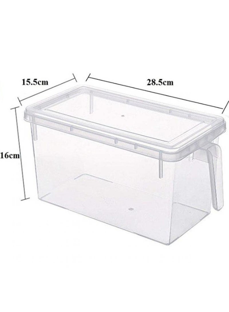 Alissa 5-Piece Clear Fridge Organizer Set with Lids & Handles – Stackable Plastic Storage Drawers for Fruits, Veggies, Eggs & More – Space-Saving Kitchen Cabinet Containers (31x15x16cm) - Image 3