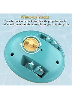 Generic Windup Yacht Bath Toy, Funny Bathtub Speed Boat Toy Clockwork Ski Jet Ship Toy Speedboat Tub Toy Yacht Water Toy for Boys and Girls (2 in 1)  - Image 3