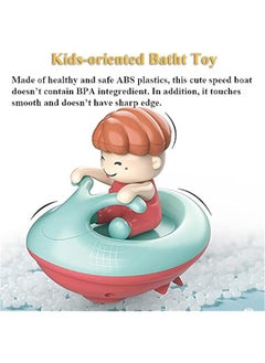 Generic Windup Yacht Bath Toy, Funny Bathtub Speed Boat Toy Clockwork Ski Jet Ship Toy Speedboat Tub Toy Yacht Water Toy for Boys and Girls (2 in 1)  - Image 5