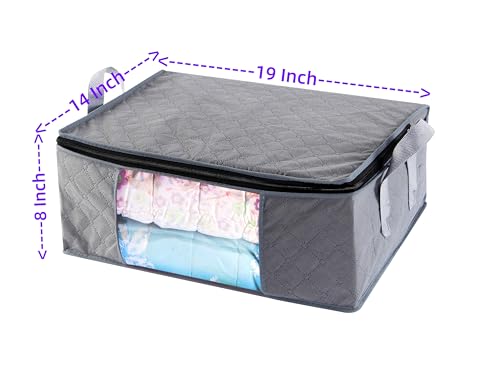 Sodynee Storage Clothes Bins Closet Bags - 35L Containers Organizer Boxes Clothing Bin Organization for Organizing Blanket Pillow Sheet Sweater, Foldable Fabric Bedroom Small Storage Totes With Lids Zipper - Image 2