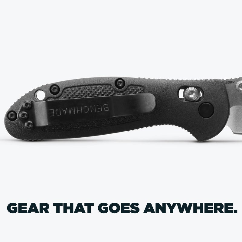 Benchmade بينش ميد - سكين ميني جريبتليان الخارجية EDC، شفرة نقطة إسقاط مع مقبض جريفيوري الأسود (556-S30V) - Image 4