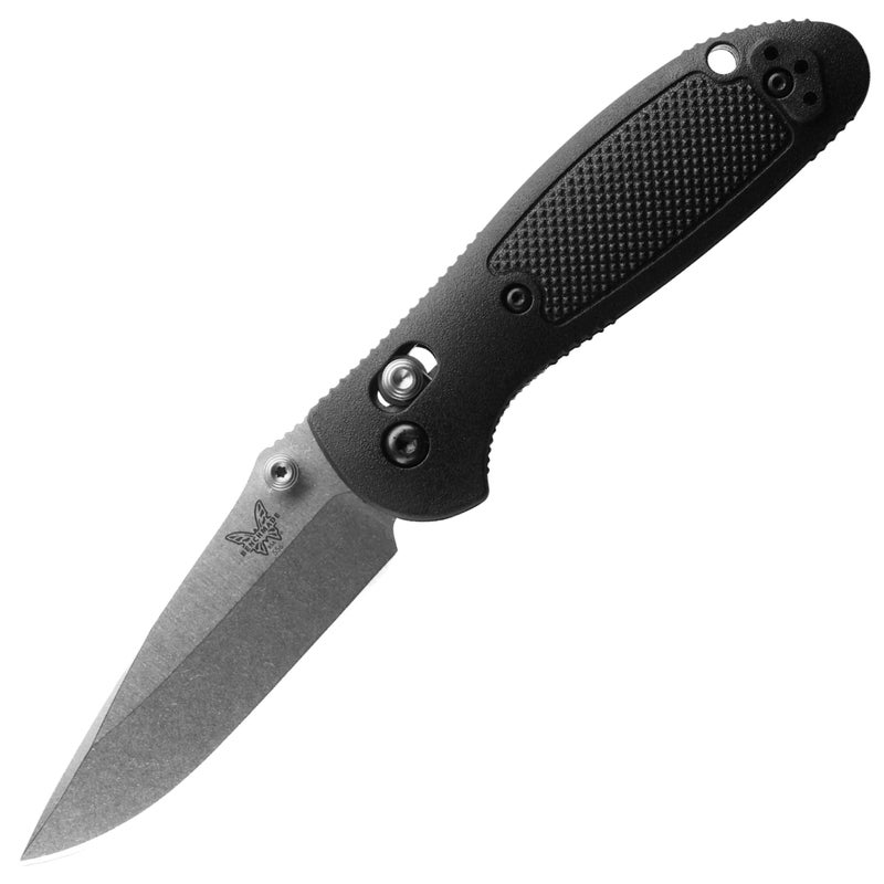 Benchmade بينش ميد - سكين ميني جريبتليان الخارجية EDC، شفرة نقطة إسقاط مع مقبض جريفيوري الأسود (556-S30V) - Image 1