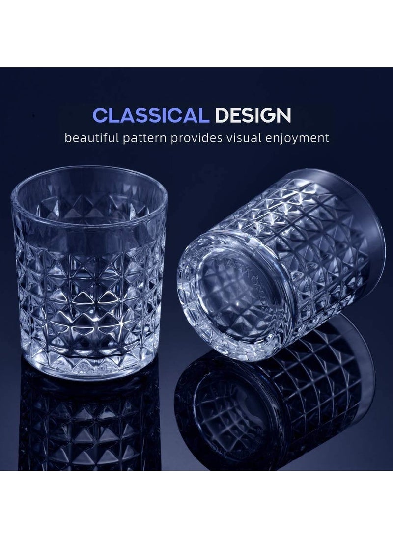 VIO Crystal Glasses Old Fashioned Glasses Drinking Glasses Water Glasses Cocktail Mocktail Spirit Glasses Pack of 6  - Image 2