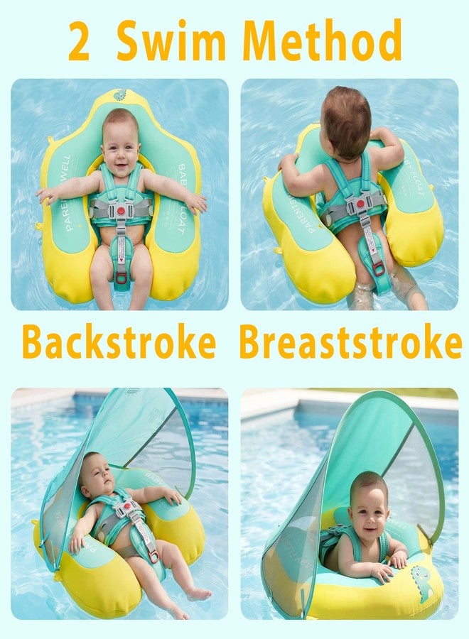 Parentswell Baby Pool Float with Canopy UPF50+ Sun Protection, Soft Fabric Cover Inflatable Toddler Floaties, No Flip Over Infant Swimming Floats for 6-36 Months, Baby Float for Boys and Girls Beginners - Image 4