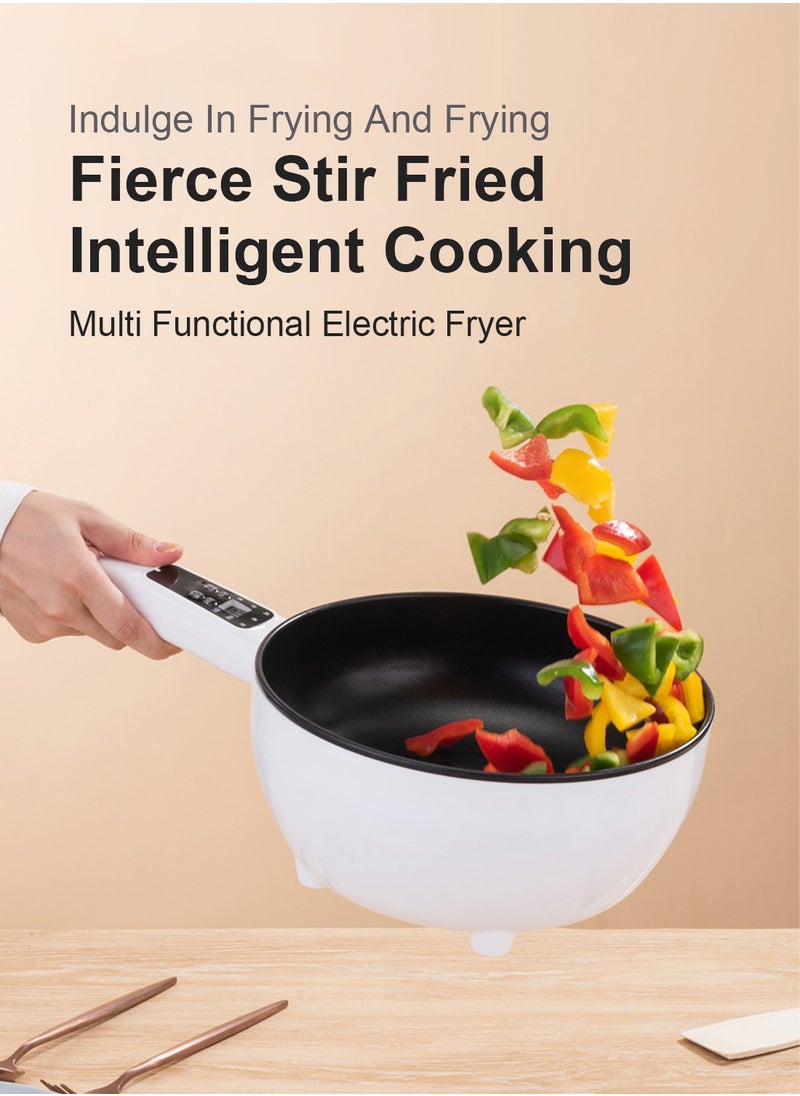 ET-LIFE 4L 1350W Electric Hot Pot with Steamer & Temperature Control - Non-Stick Electric Cooker Shabu Shabu Electric Skillet Frying Pan Electric Saucepan for Noodles Egg Steak Oatmeal and Soup  - Image 2