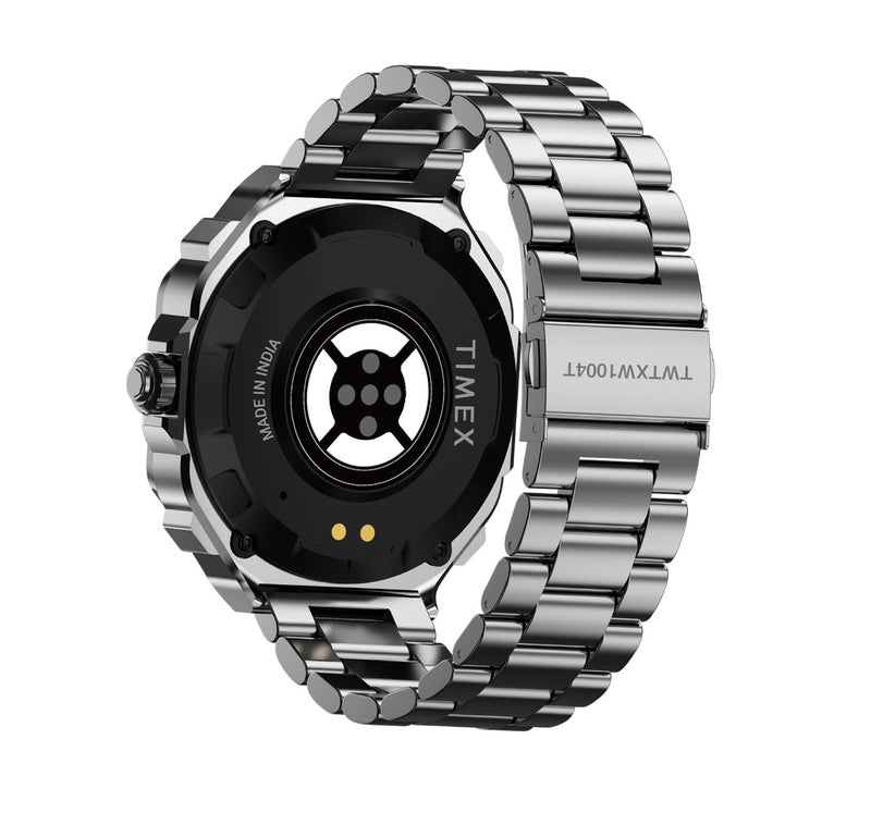 TIMEX Smart Nova 1.43"(3.6cm) AMOLED Display with Functional Crown, Stainless Steel Bracelet and BT Calling Smartwatch for Unisex - TWTXW1004T - Image 2