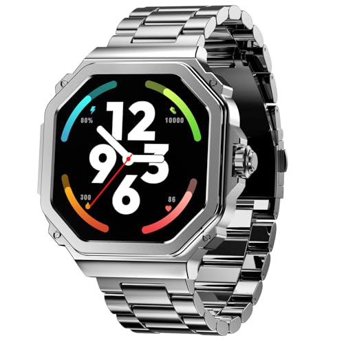 TIMEX Smart Nova 1.43"(3.6cm) AMOLED Display with Functional Crown, Stainless Steel Bracelet and BT Calling Smartwatch for Unisex - TWTXW1004T - Image 1