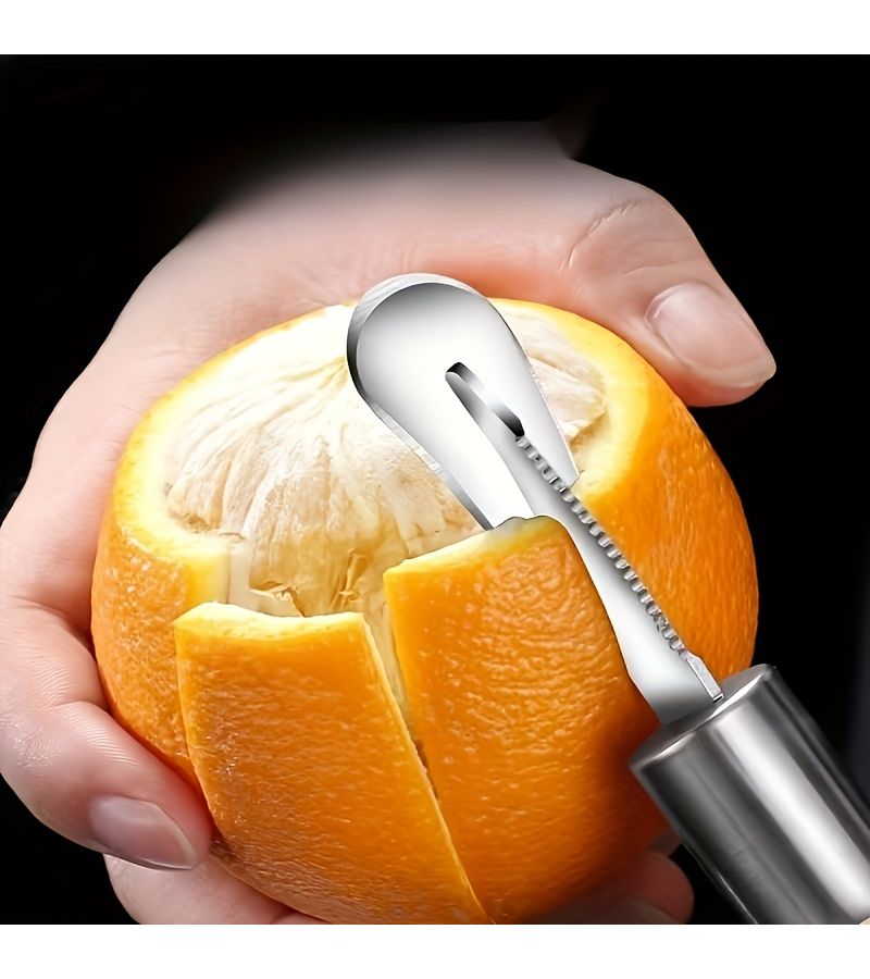 Stainless Steel Orange Peeler Practical Simple 1pc Citrus Fruit Peeling Tool - Image 1