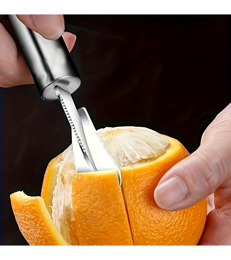 Stainless Steel Orange Peeler Practical Simple 1pc Citrus Fruit Peeling Tool - Image 2