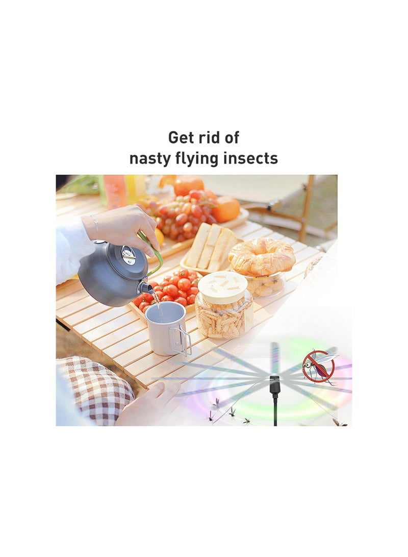 Loquat Portable Fly Repellent Fans - 2 Pack Foldable Table Fans to Keep Food Clean Outdoors, Ideal for Patios, Home, Parties, and Picnics, Effective Against Flies, Mosquitoes, and Wasps. - Image 2