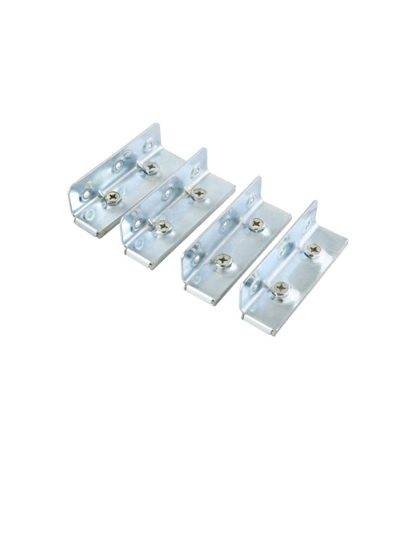 Alloy Metal Bed Clamps Set Of 4 Pieces, Silver - Image 1