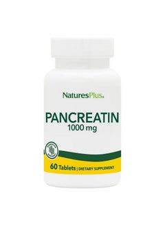 Nature's Plus Naturesplus Pancreatin 1000 Mg 60 Tablets Natural Digestive Enzyme Supplement For Gastrointestinal Support Contains Amylase Protease & Lipase Glutenfree 60 Servings  - Image 1