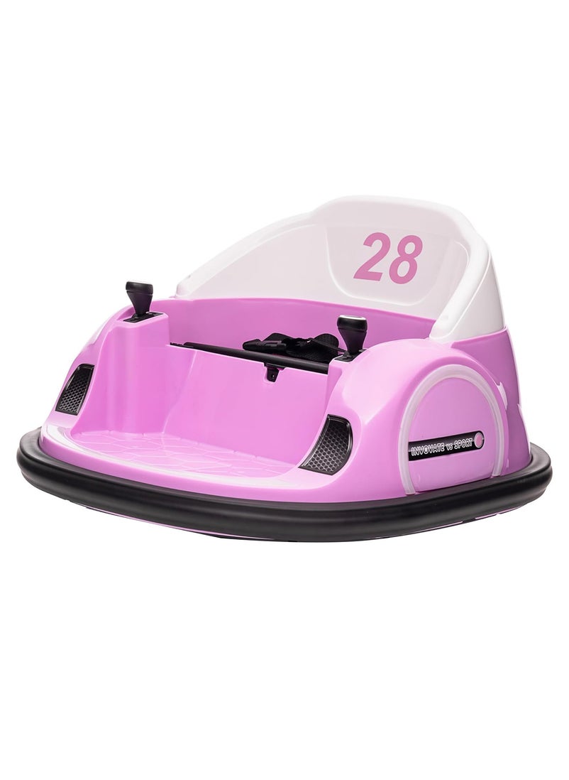 Lovely Baby Lovely Baby Robot Power Riding Car LB 2311R for Kids Age 1-3 Yrs - Battery Operated - Indoor & Outdoor Sit and Drive Car - Electric Gear Vehicle - Round Bumper Car with Remote Control & Lights - Pink  - Image 1